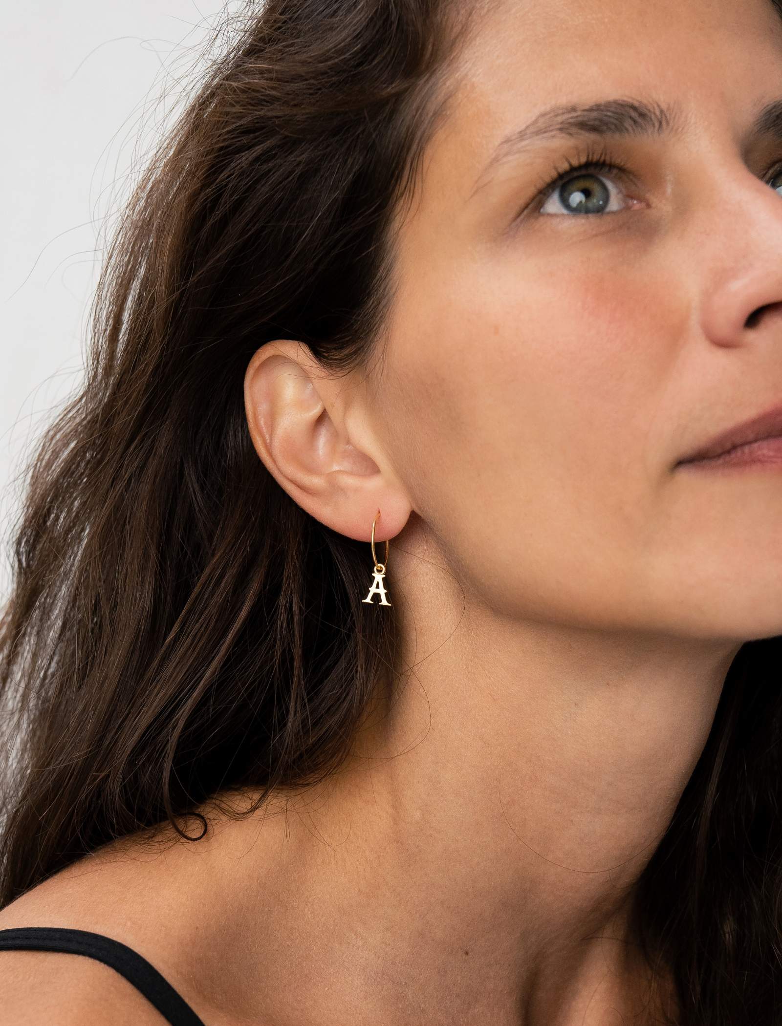 Alphabet Hoops gold-plated