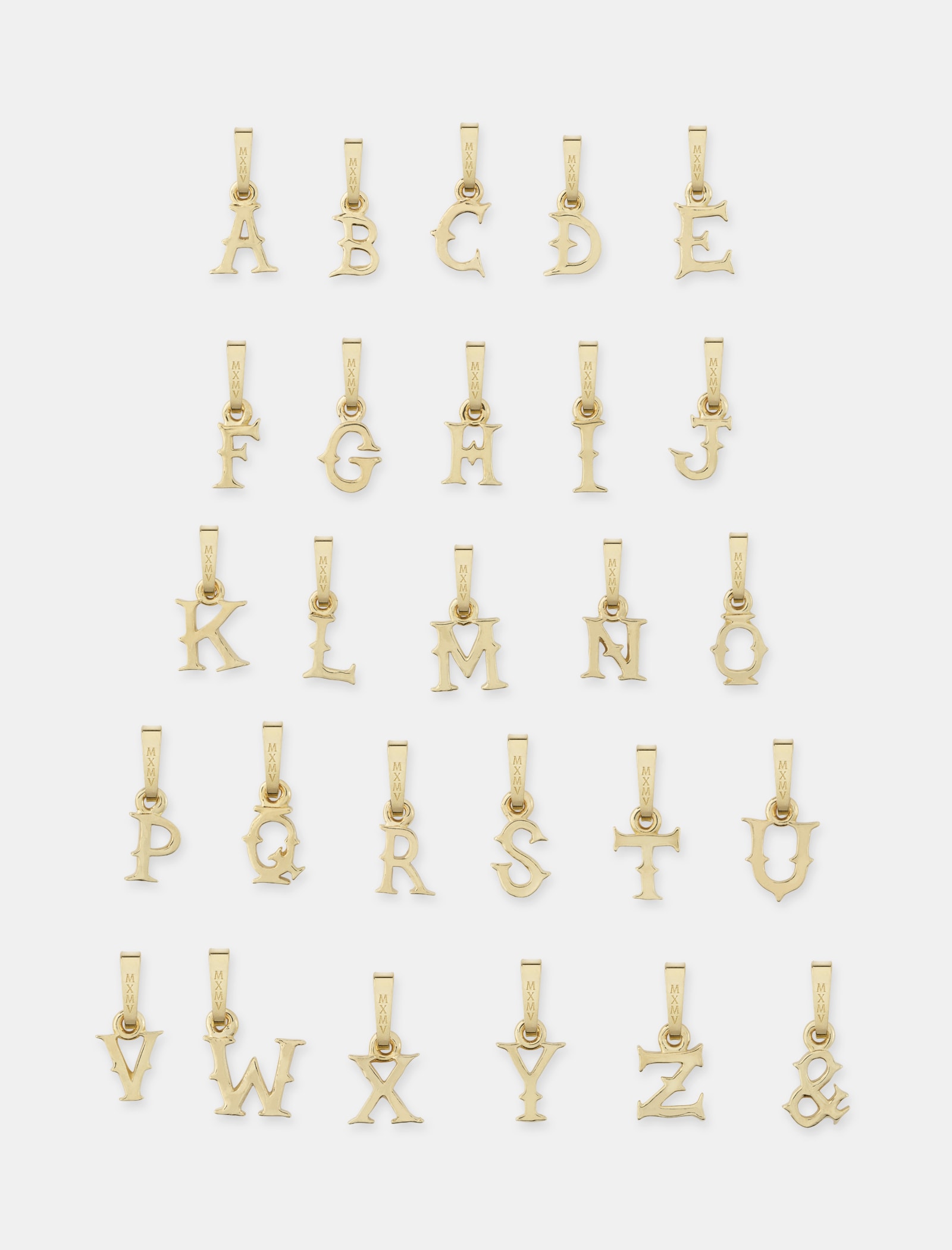 Alphabet Pendants 14K